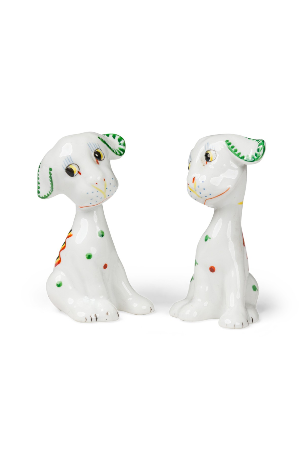 Japanese art deco style dogs porcelain salt and pepper shakers